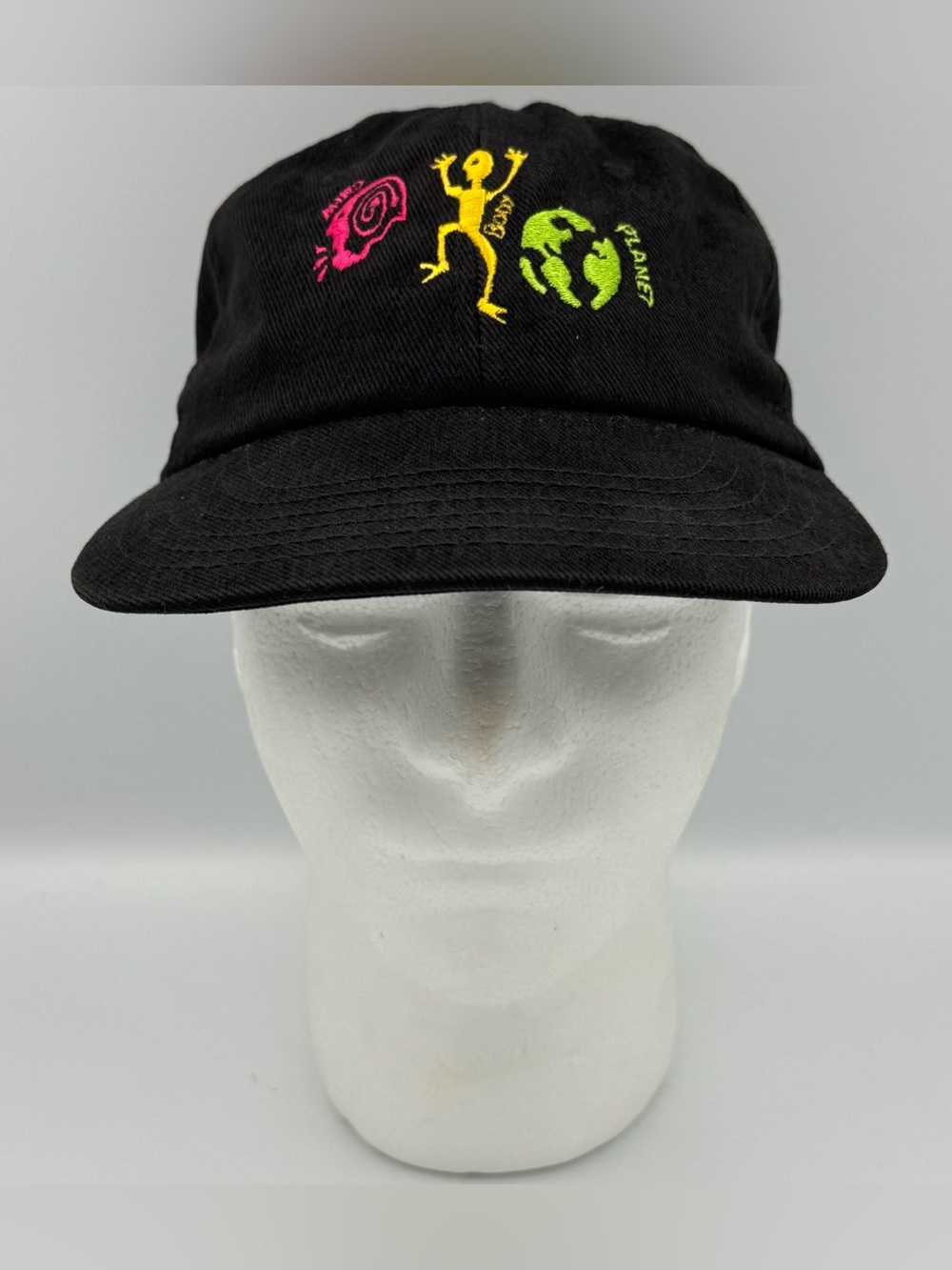 Vintage 1990s Fruitopia "Mind Body Planet" Promo Black Snapback Hat RARE